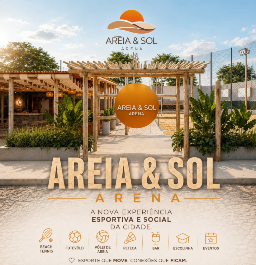 Entrada e quadras da Areia e Sol Arena